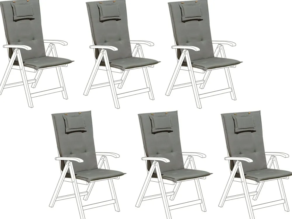 Clearance Beliani 6 Kpl Harmaa Pehmustetyynysetti Toscana/Java