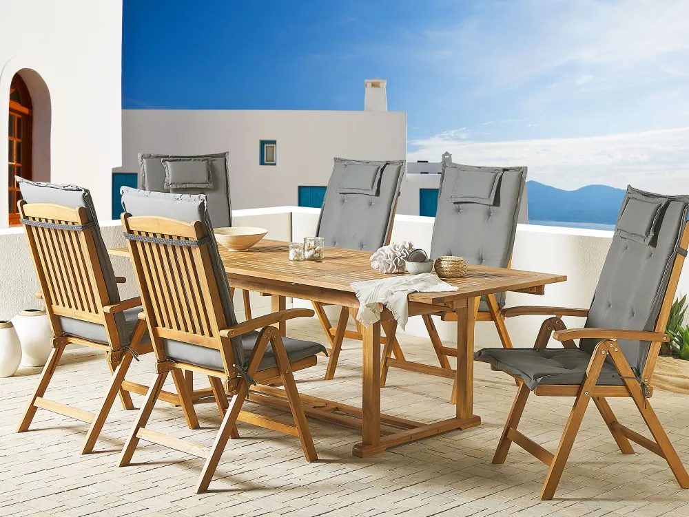 Clearance Beliani 6 Kpl Harmaa Pehmustetyynysetti Toscana/Java