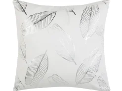 Tekstiilit<Beliani 2 Kpl Koristetyynysetti Lehtikuviolla 45X45Cm Valkoinen Ja Hopea Freesia