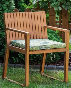 Cheap Beliani 8 Kpl Puutarhatuolisetti Lehtikuvioidulla Pehmusteella Sassari