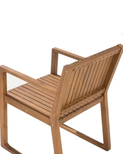 Cheap Beliani 8 Kpl Puutarhatuolisetti Lehtikuvioidulla Pehmusteella Sassari