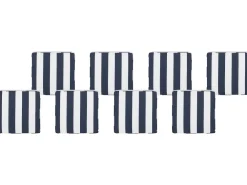 Shop Beliani 8 Kpl Setti Puutarhatuolin Pehmusteita Sini-Valkoraidallinen Sassari