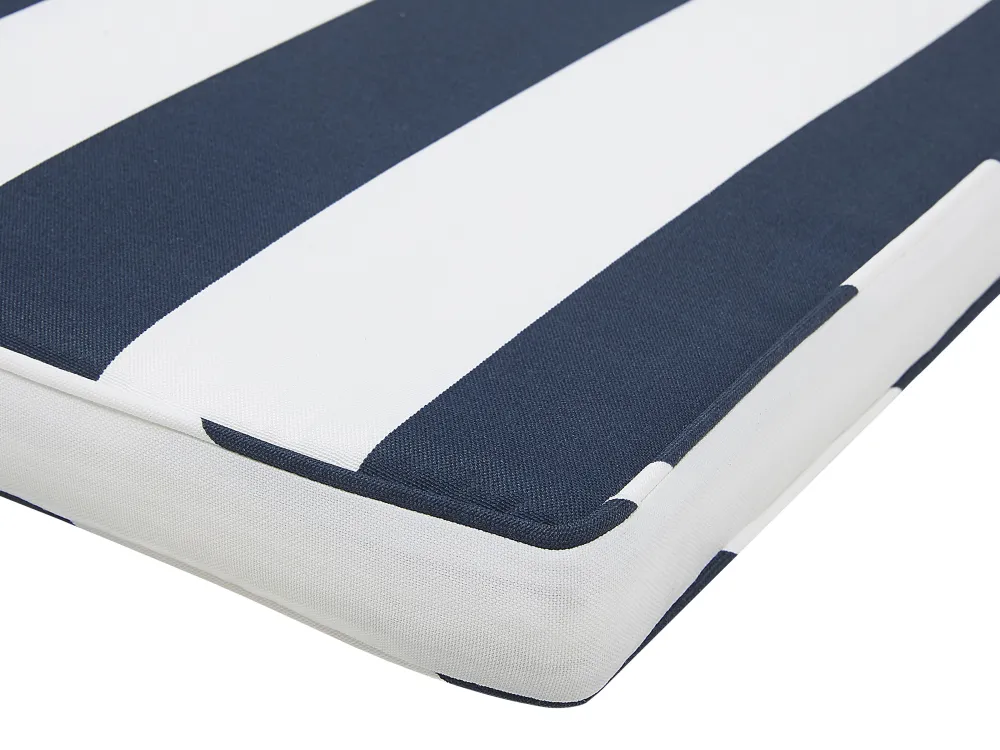 Shop Beliani 8 Kpl Setti Puutarhatuolin Pehmusteita Sini-Valkoraidallinen Sassari