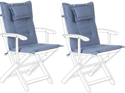 Tekstiilit<Beliani 2 Kpl Setti Sinisia Puutarhatuolinpehmusteita Maui