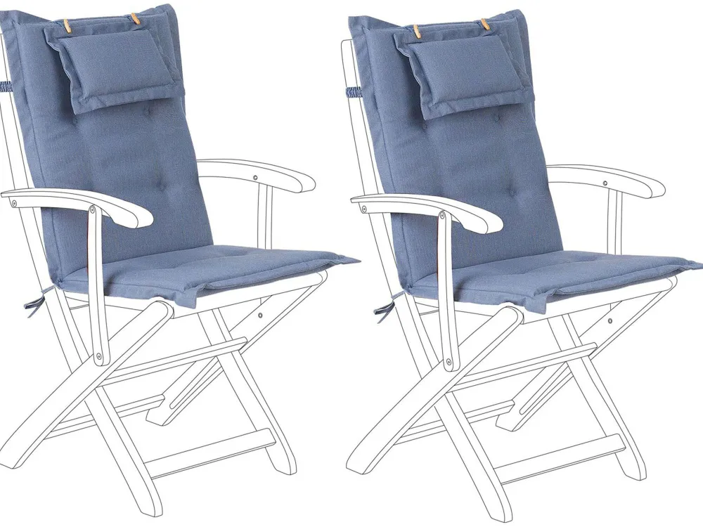 Tekstiilit<Beliani 2 Kpl Setti Sinisia Puutarhatuolinpehmusteita Maui