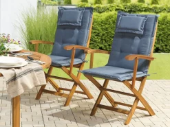 Tekstiilit<Beliani 2 Kpl Setti Sinisia Puutarhatuolinpehmusteita Maui