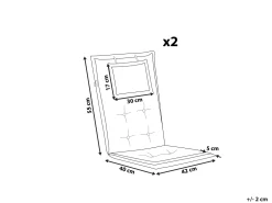 Tekstiilit<Beliani 2 Kpl Setti Sinisia Puutarhatuolinpehmusteita Maui