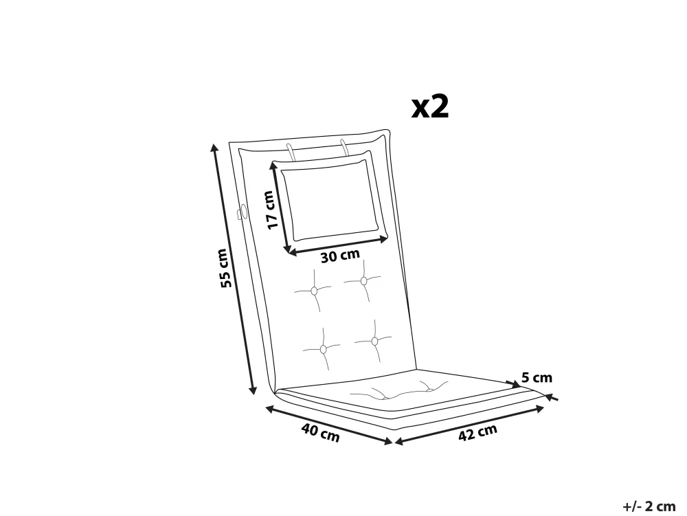 Tekstiilit<Beliani 2 Kpl Setti Sinisia Puutarhatuolinpehmusteita Maui