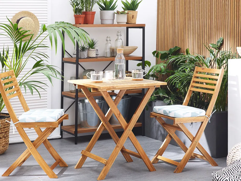 Hot Beliani 2 Kpl Tyynysetti Kolmiokuvio Vaaleansininen Fiji