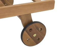 Ulkokalusteet<Beliani Akaasiapuinen Aurinkotuoli Raidallisella Pehmusteella Java