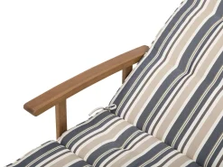 Ulkokalusteet<Beliani Akaasiapuinen Aurinkotuoli Raidallisella Pehmusteella Java