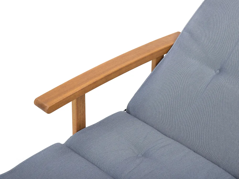 Ulkokalusteet<Beliani Akaasiapuinen Aurinkotuoli Sinisella Pehmusteella Java