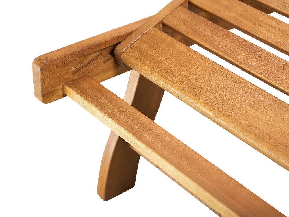 Ulkokalusteet<Beliani Akaasiapuinen Aurinkotuoli Sinisella Pehmusteella Java