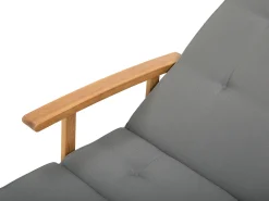 Ulkokalusteet<Beliani Akaasiapuinen Aurinkotuoli Tummanharmaalla Pehmusteella Java