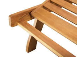 Ulkokalusteet<Beliani Akaasiapuinen Aurinkotuoli Tummanharmaalla Pehmusteella Java