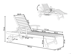 Shop Beliani Akaasiapuinen Aurinkotuoli Java