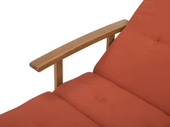 Ulkokalusteet<Beliani Akaasiapuinen Aurinkotuoli Tummanpunaisella Pehmusteella Java