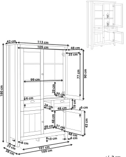 Shop Beliani Astiakaappi 4 Ovea 2 Laatikkoa Kermanvalkoinen Seatlle