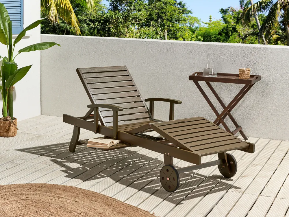 Store Beliani Aurinkotuoli Akaasia Tumma Puu Amantea