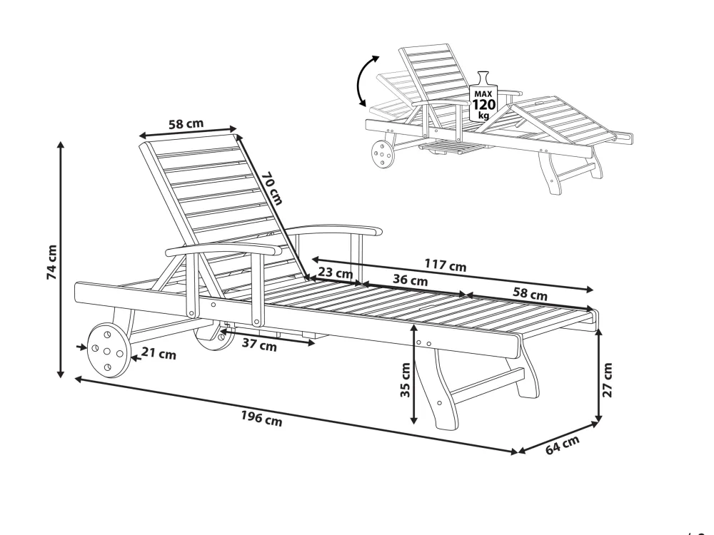Store Beliani Aurinkotuoli Akaasia Tumma Puu Amantea