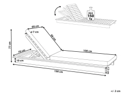 Ulkokalusteet<Beliani Aurinkotuoli Akaasia Vaalea Puu/Valkoinen Granari