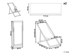 Ulkokalusteet<Beliani Aurinkotuoli Akaasia 2X Vaihtokankaat (Useita) Vaalea Puu/Luonnonvalkoinen Anzio