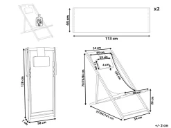 Fashion Beliani Aurinkotuoli Akaasia 2X Vaihtokankaat (Useita) Tumma Puu Avellino