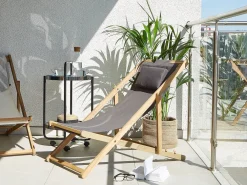 Ulkokalusteet<Beliani Aurinkotuoli Akaasia 2X Vaihtokankaat (Useita) Vaalea Puu Avellino