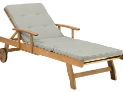 Ulkokalusteet<Beliani Aurinkotuoli Akasiapuu Vaalea Puu/Ruskeanharmaa Java