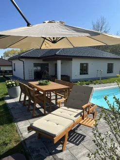 Ulkokalusteet<Beliani Aurinkotuoli Akasiapuu Vaalea Puu/Ruskeanharmaa Java