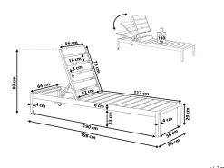 Fashion Beliani Aurinkotuoli Alumiini Harmaa Nardo