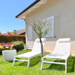 Ulkokalusteet<Beliani Aurinkotuoli Alumiini Valkoinen Catania Ii