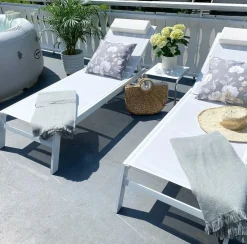 Ulkokalusteet<Beliani Aurinkotuoli Alumiini Valkoinen Catania Ii