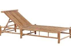 Sale Beliani Aurinkotuoli Bambu Vaalea Puu/Luonnonvalkoinen Ligure