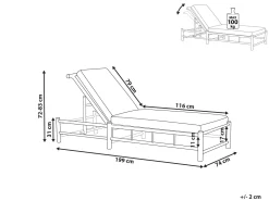 Sale Beliani Aurinkotuoli Bambu Vaalea Puu/Luonnonvalkoinen Ligure