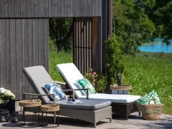 Ulkokalusteet<Beliani Aurinkotuoli Harmaa Harmaalla Istuintyynylla Vasto