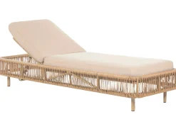 Ulkokalusteet<Beliani Aurinkotuoli Polyrottinki Beige/Luonnonvari Osini