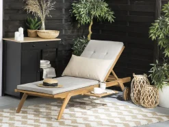 Store Beliani Aurinkotuoli Ruskeanharmaalla Pehmusteella Cesana