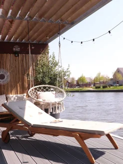 Store Beliani Aurinkotuoli Ruskeanharmaalla Pehmusteella Cesana