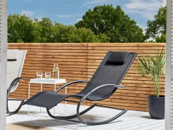 Flash Sale Beliani Aurinkotuoli Teras Keinuva Musta Carano Ii