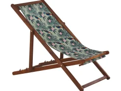 Ulkokalusteet<Beliani Aurinkotuoli Tumma Akaasia Vaihtokankaat Luonnonvalkoinen/Monivarinen Pelikaani 2 Kpl Anzio