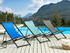 Ulkokalusteet<Beliani Aurinkotuoli Turkoosi/Musta Locri Ii