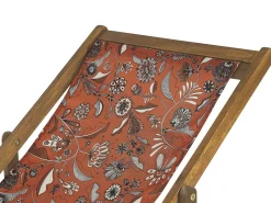 Ulkokalusteet<Beliani Aurinkotuoli Vaalea Akaasia Vaihtokankaat Luonnonvalkoinen/Punainen Kukat 2 Kpl Anzio