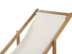 Ulkokalusteet<Beliani Aurinkotuoli Vaalea Akaasia Vaihtokankaat Luonnonvalkoinen/Punainen Kukat 2 Kpl Anzio