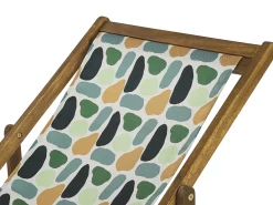 Ulkokalusteet<Beliani Aurinkotuoli Vaalea Akaasia Vaihtokankaat Luonnonvalkoinen/Monivarinen Taplat 2 Kpl Anzio