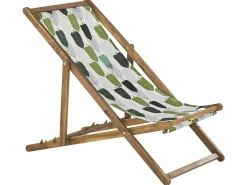 Hot Beliani Aurinkotuoli Vaalea Akaasia Vaihtokankaat Luonnonvalkoinen/Vihrea Lehdet 2 Kpl Anzio