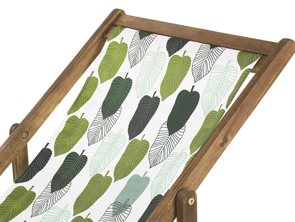 Hot Beliani Aurinkotuoli Vaalea Akaasia Vaihtokankaat Luonnonvalkoinen/Vihrea Lehdet 2 Kpl Anzio