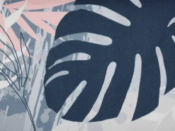 Ulkokalusteet<Beliani Aurinkotuoli Vaalea Akaasia Vaihtokankaat Luonnonvalkoinen/Sininen Palmunlehdet 2 Kpl Anzio