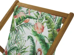 Flash Sale Beliani Aurinkotuoli Vaalea Akaasia Vaihtokankaat Luonnonvalkoinen/Monivarinen Flamingo 2 Kpl Anzio