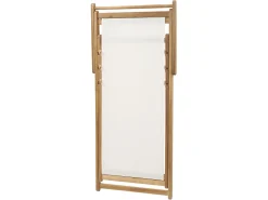 Ulkokalusteet<Beliani Aurinkotuoli Vaalea Akaasia Vaihtokankaat Luonnonvalkoinen/Beige Abstrakti 2 Kpl Anzio